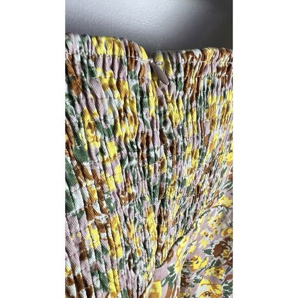 ASTR The Label Womens Yellow Floral Mini Dress Smocked Back Size Medium NWOT - Picture 10 of 12